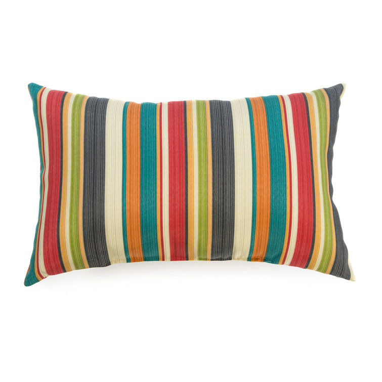 Sunset Stripe Multicolor Outdoor Rectangle Throw Pillows Set