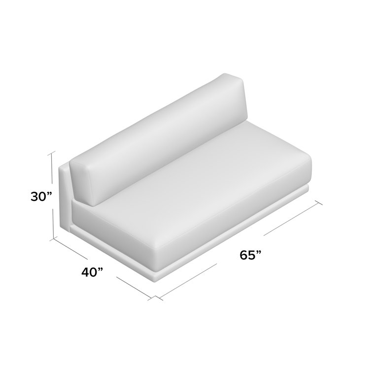 Agnew Gray Cotton Blend Armless Sofa with Wood Base