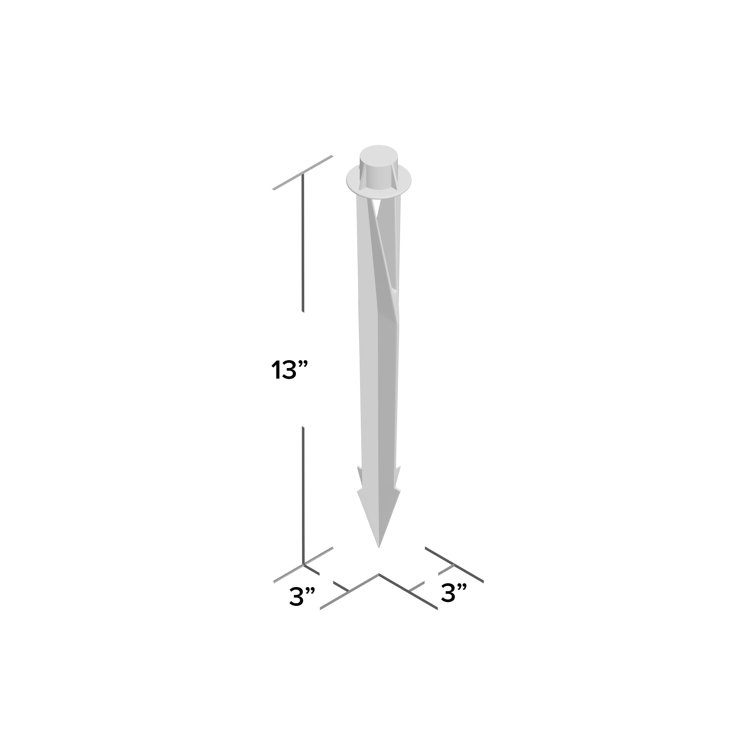 Black Composite Ground Spike for Landscape Lighting