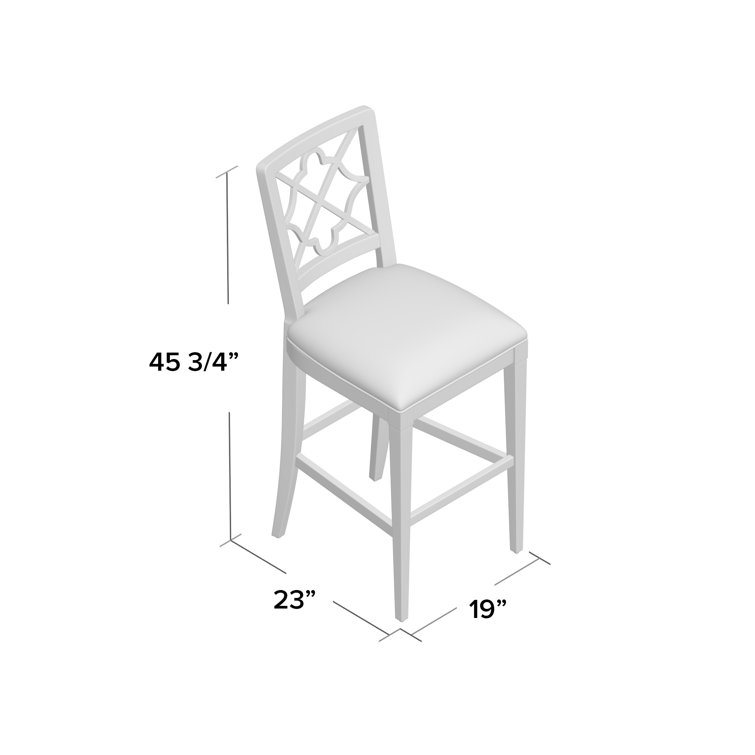 Cream Linen and Gray Metal Bar Stool