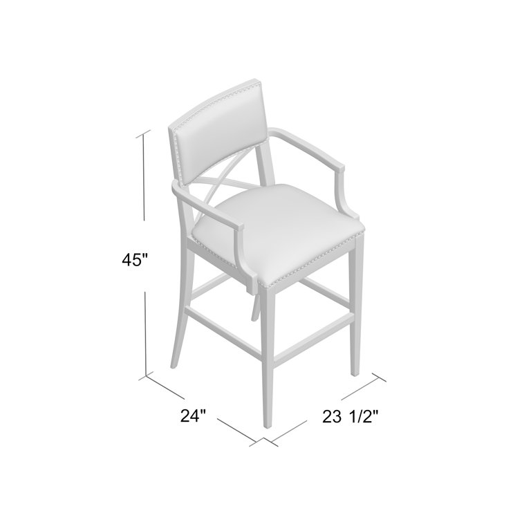 Sutherland Black Wood and Acrylic X-Back Bar Stool