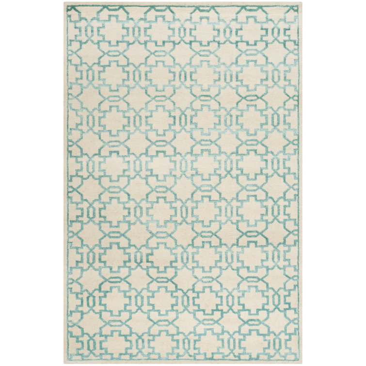 Modern Moorish Geometric 8' x 10' Gray Wool & Viscose Rug