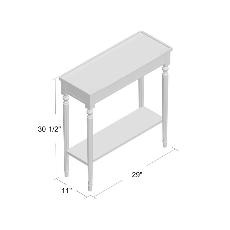 Plantation Cherry Solid Wood Console Table with Storage Shelf