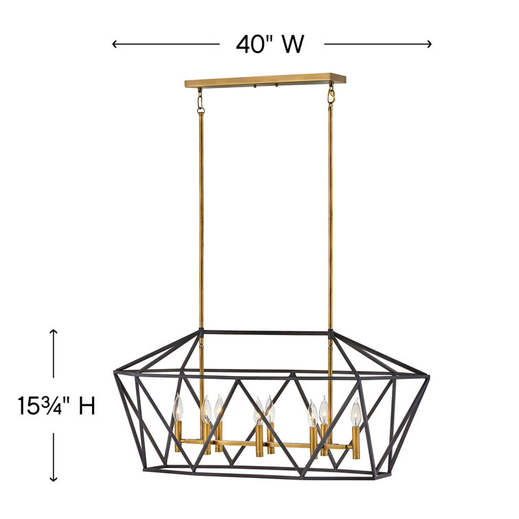 Theory Vintage Mid-Century 8-Light Brass Cage Chandelier