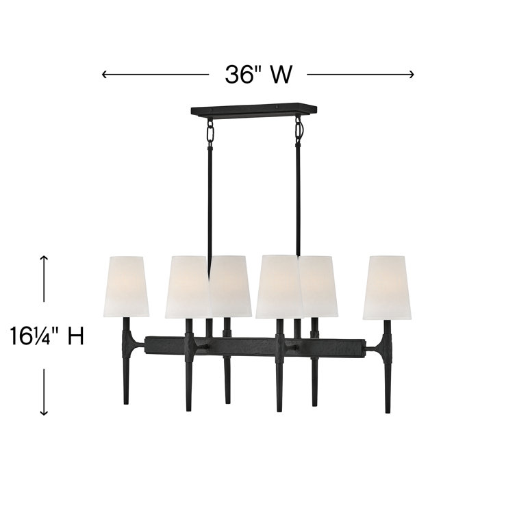 Beaumont Rustic Black 6-Light Candle Chandelier with Tapered Shades