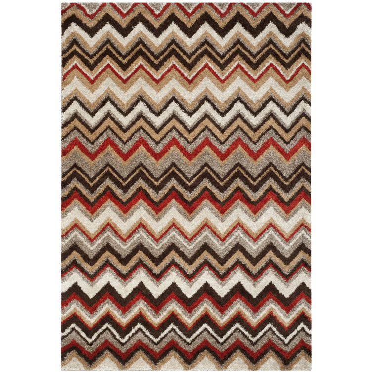 Tahoe Multicolor Stripe 4' x 6' Synthetic Easy Care Rug