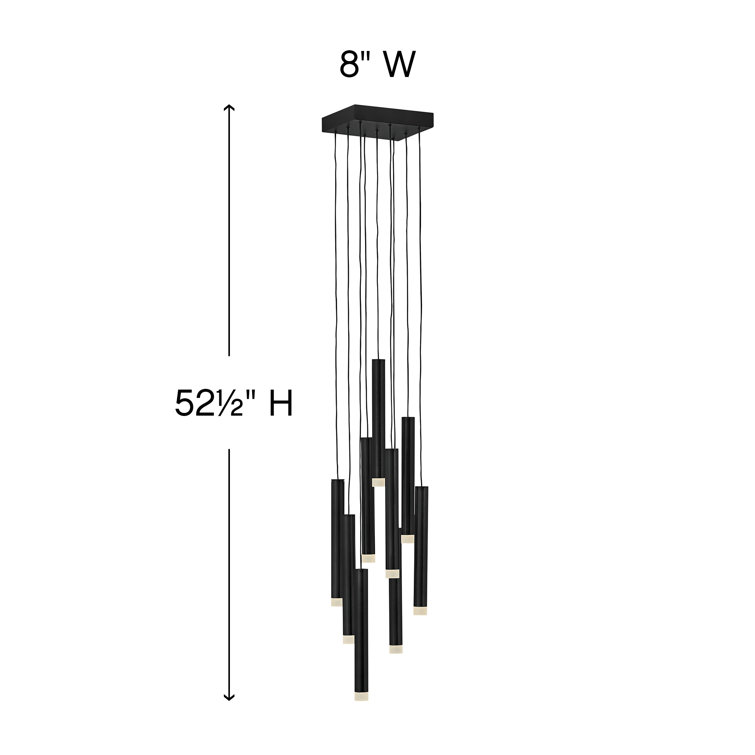 Harmony Black Brass 9-Light LED Adjustable Cluster Pendant