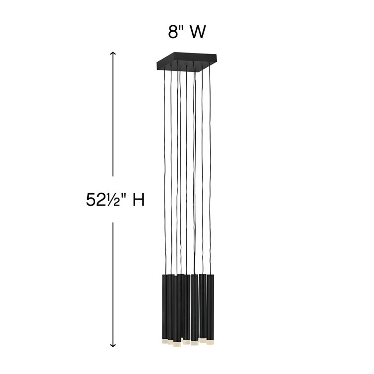 Harmony Black Brass 9-Light LED Adjustable Cluster Pendant