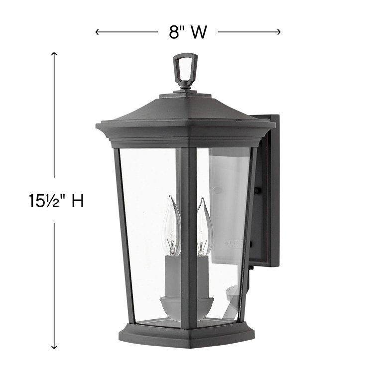 Bromley Museum Black Dual-Light Outdoor Wall Sconce in Bronze
