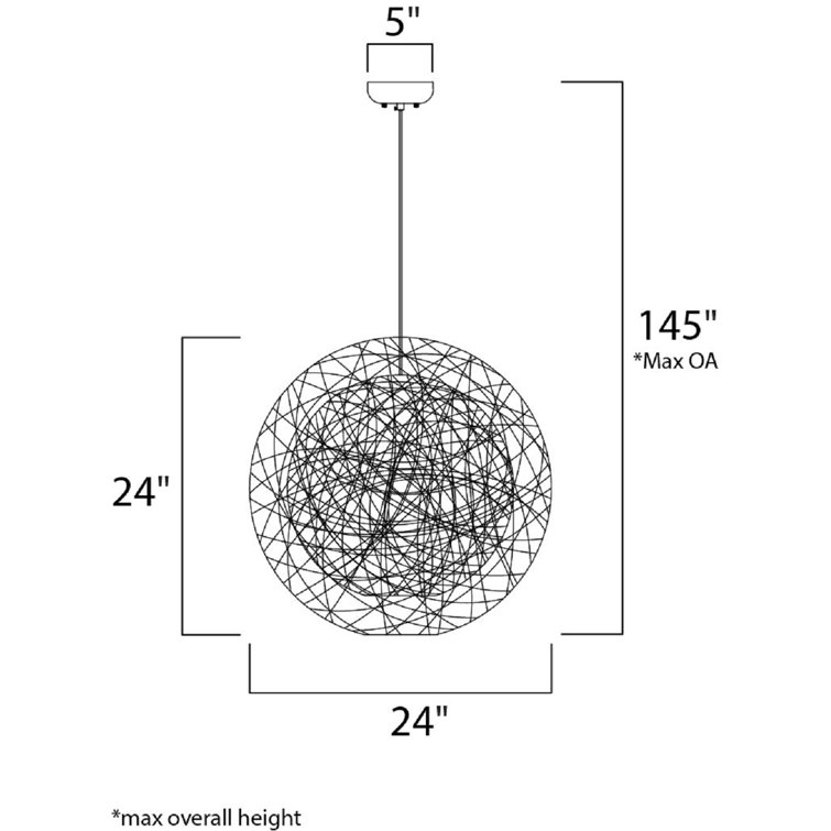 Natural Hemp String Globe Pendant Light