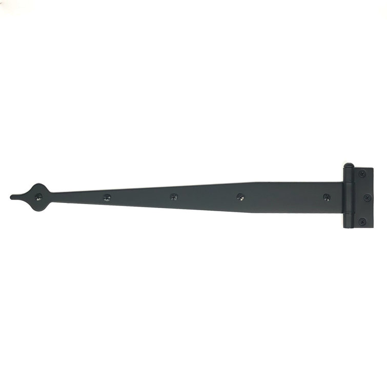 Black Iron Rustic Spear Strap Hinge, 17.75 inches
