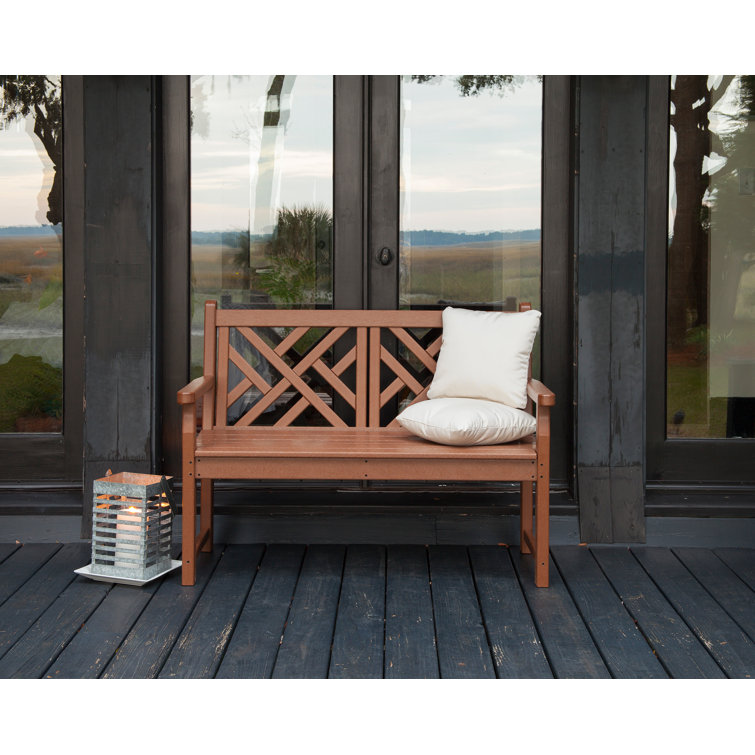 Chippendale Teak-Style 48" Polywood Outdoor Bench