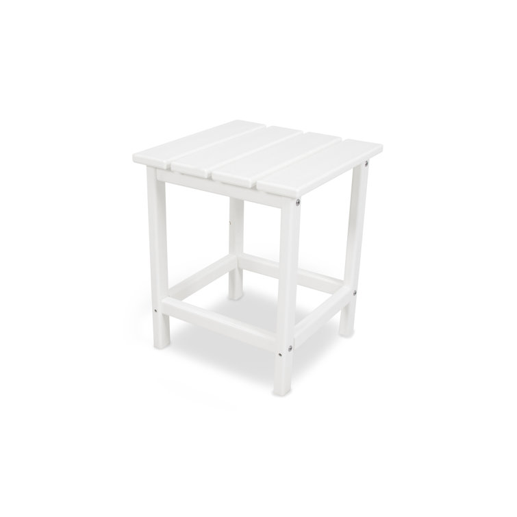 White Recycled Plastic 18" Outdoor Side Table