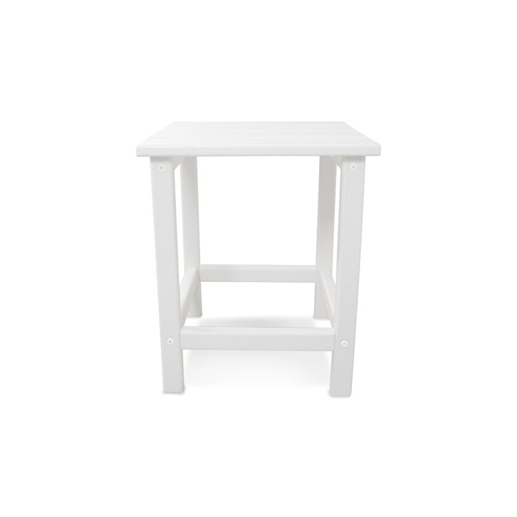 White Recycled Plastic 18" Outdoor Side Table