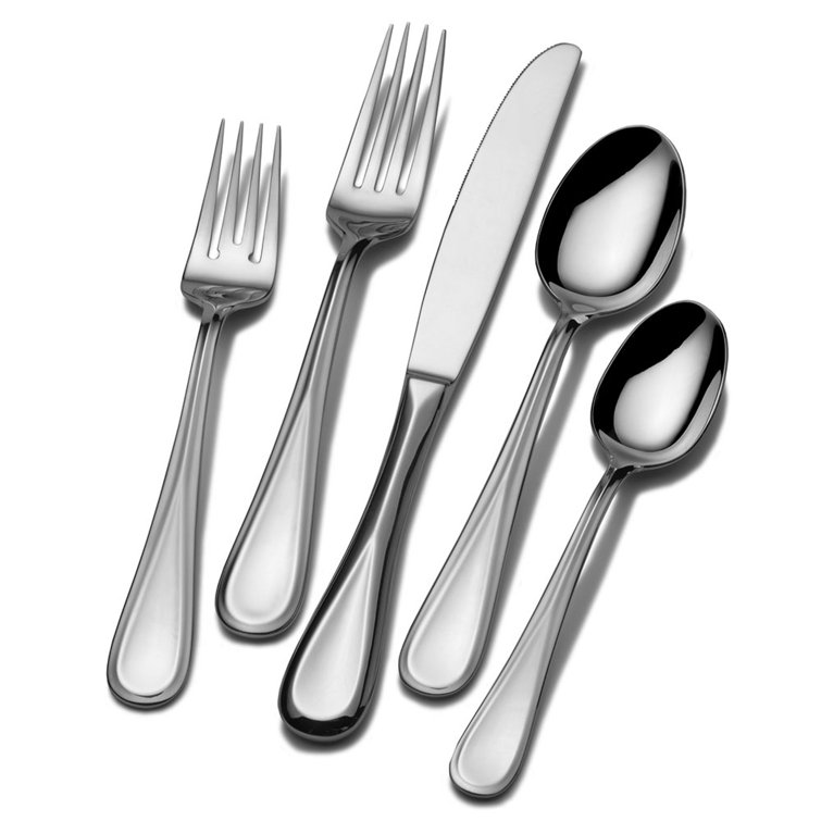 Bravo 65-Piece Stainless Steel Flatware Set with Facets