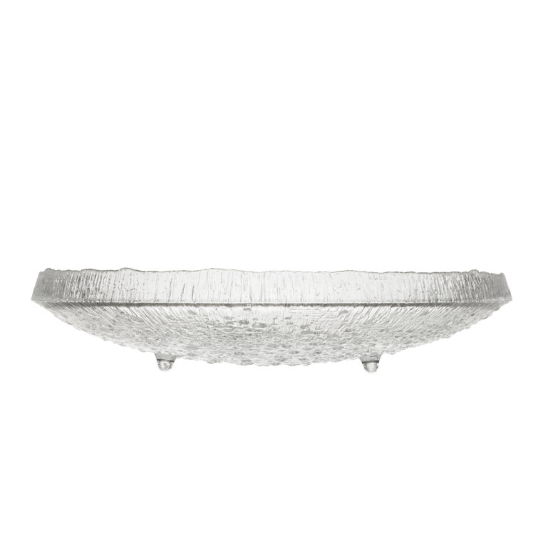 Clear Glass 14.5" Decorative Fruit Serving Plate