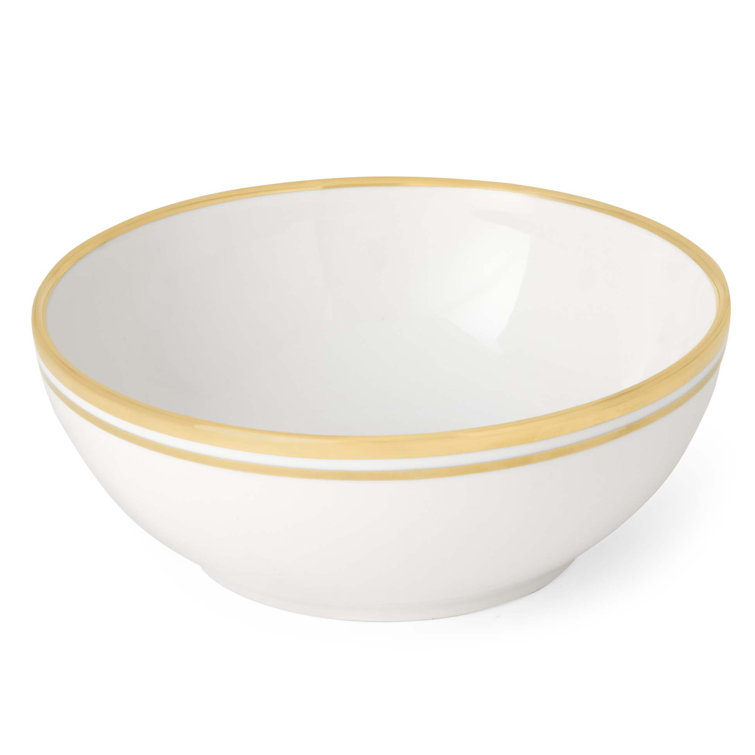 Gold Trimmed Ceramic Dessert and Cereal Bowl