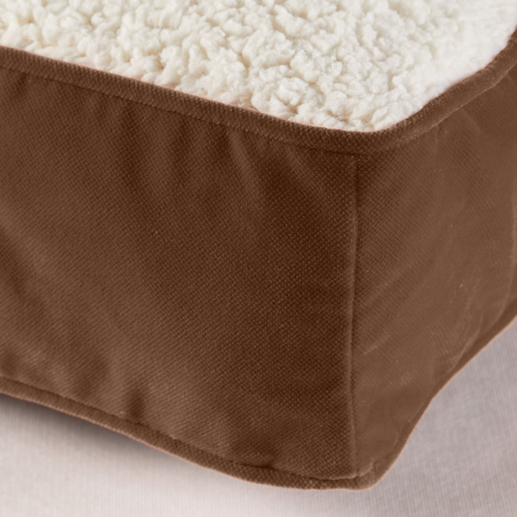 Extra Small Latte Sherpa Chew Resistant Dog Bed