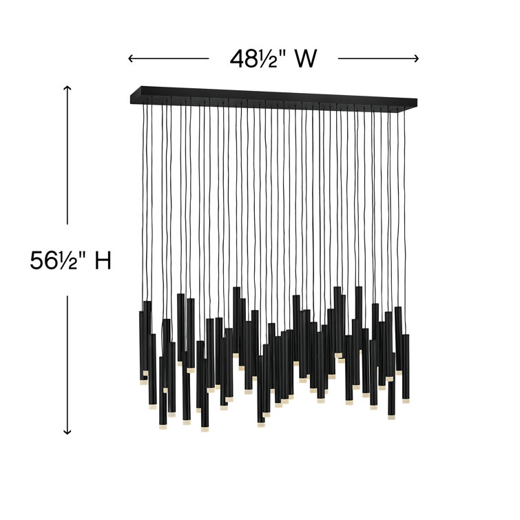 Harmony Black Brass 45-Light LED Adjustable Chandelier
