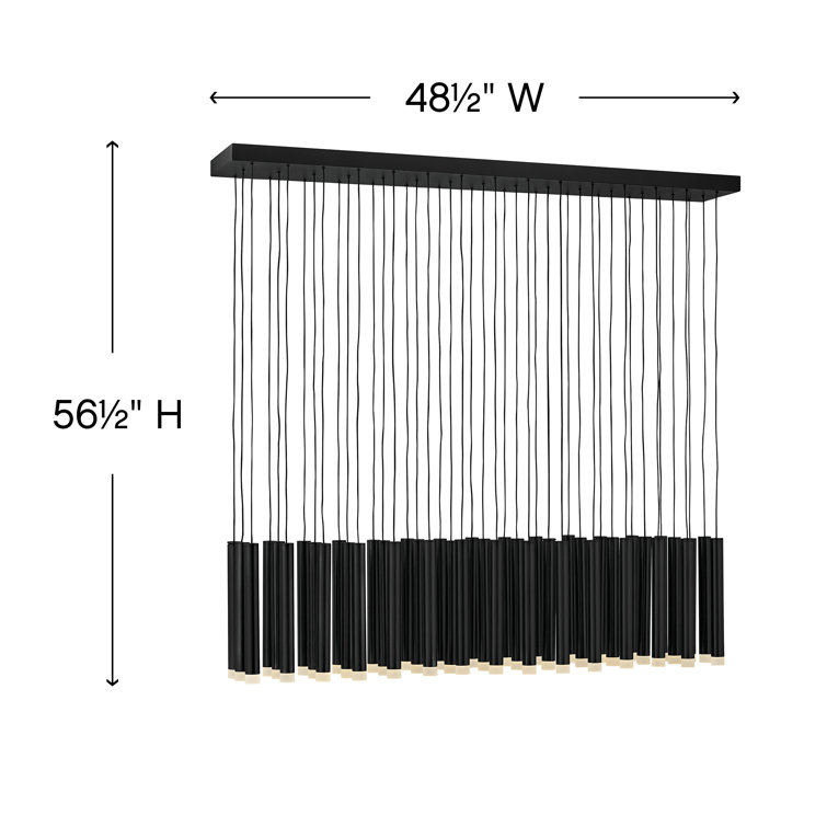 Harmony Black Brass 45-Light LED Adjustable Chandelier