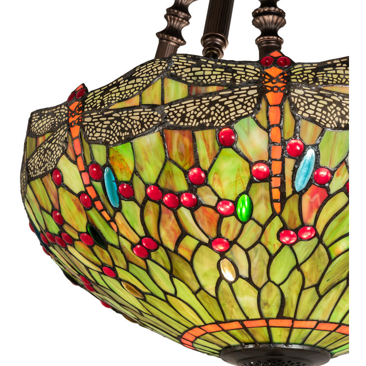 Bronze and Glass 22" Indoor/Outdoor 4-Light Pendant