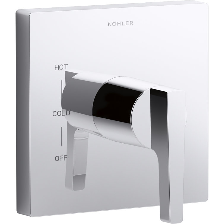 Polished Chrome Wall-Mounted Lever Valve Trim