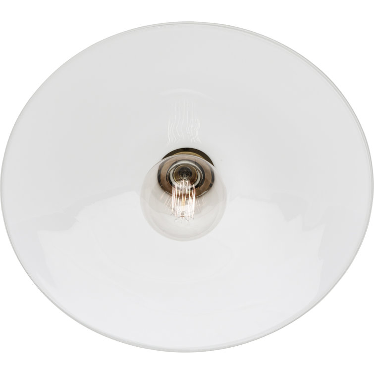 Arial Warm Brass Glass Semi Flush Mount Light