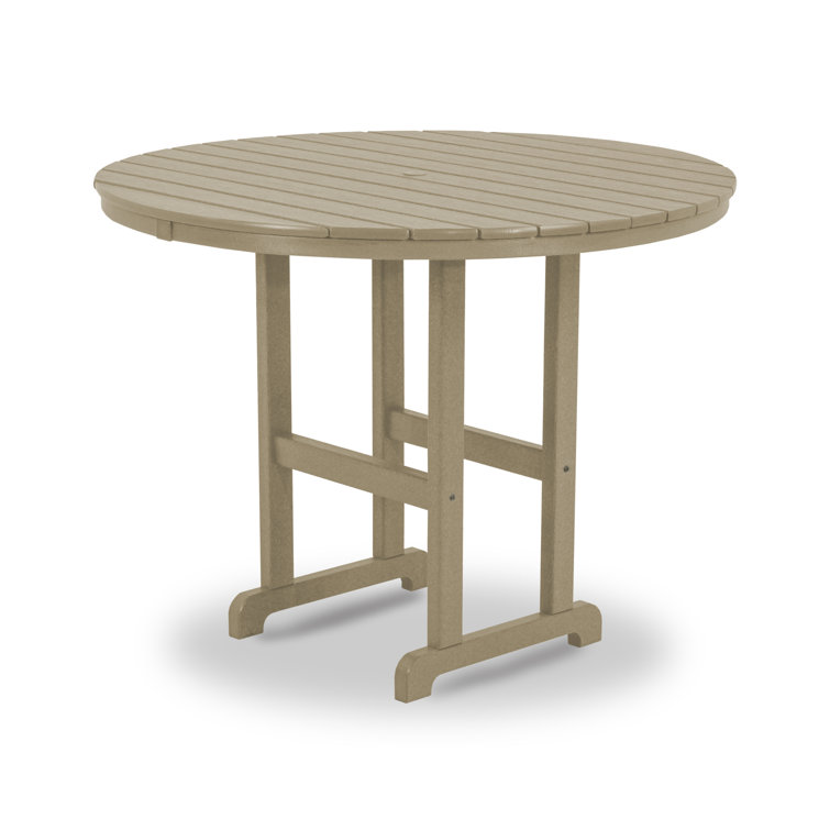 Sand Polypropylene Round 48" Farmhouse Counter Table