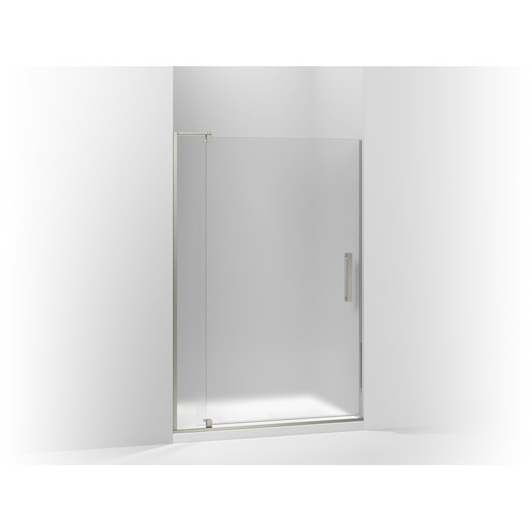 Revel 48'' x 70'' Clear Glass Pivot Shower Door with Anodized Brushed Nickel Frame