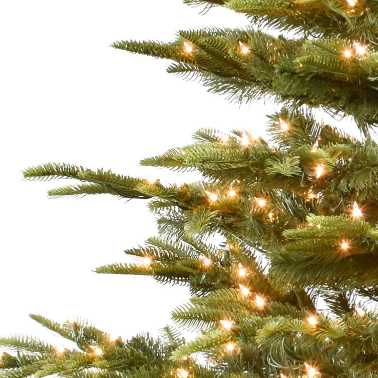 7.5' Green Pre-Lit Artificial Fir Christmas Tree with Metal Stand