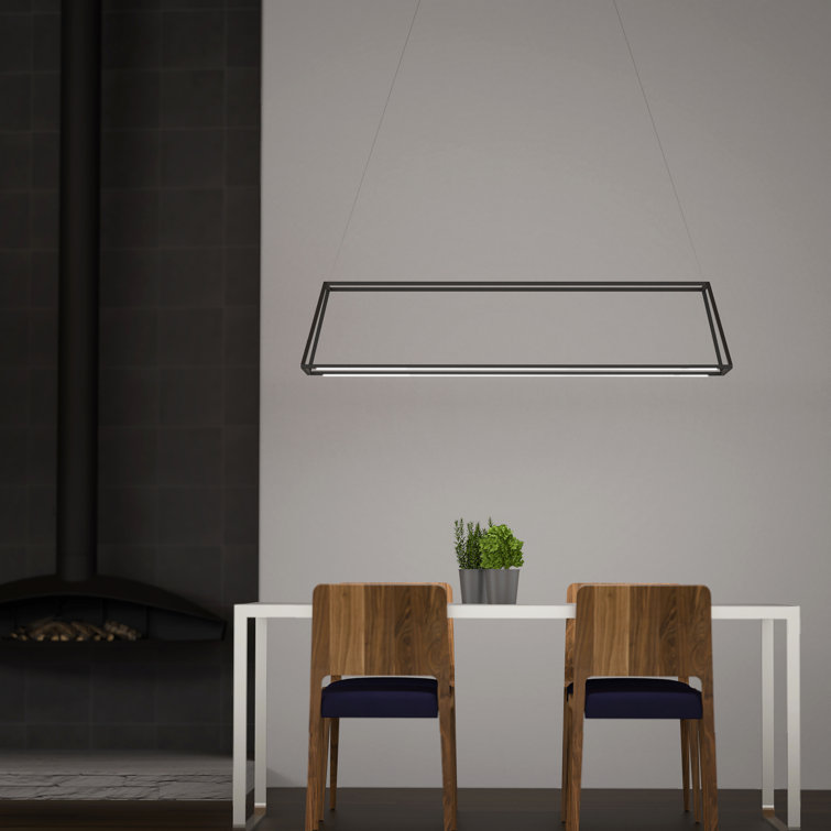Z-Bar Tiered Matte White Aluminum LED Island Pendant