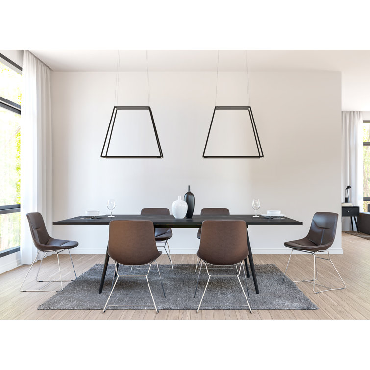 Z-Bar Rise Square Matte Black 8-Light LED Pendant