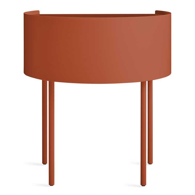 Copper Pot Wood and Metal Side Table with Storage Cubby
