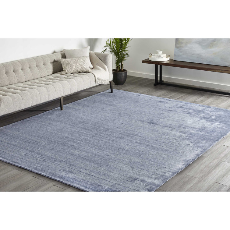 Harbor Stripe Hand-Knotted Denim Wool-Blend 9' x 12' Area Rug