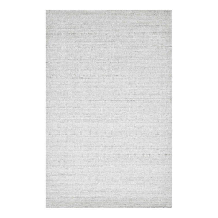 Handmade Gray Wool Basket Weave Runner Rug 2'6" x 8'