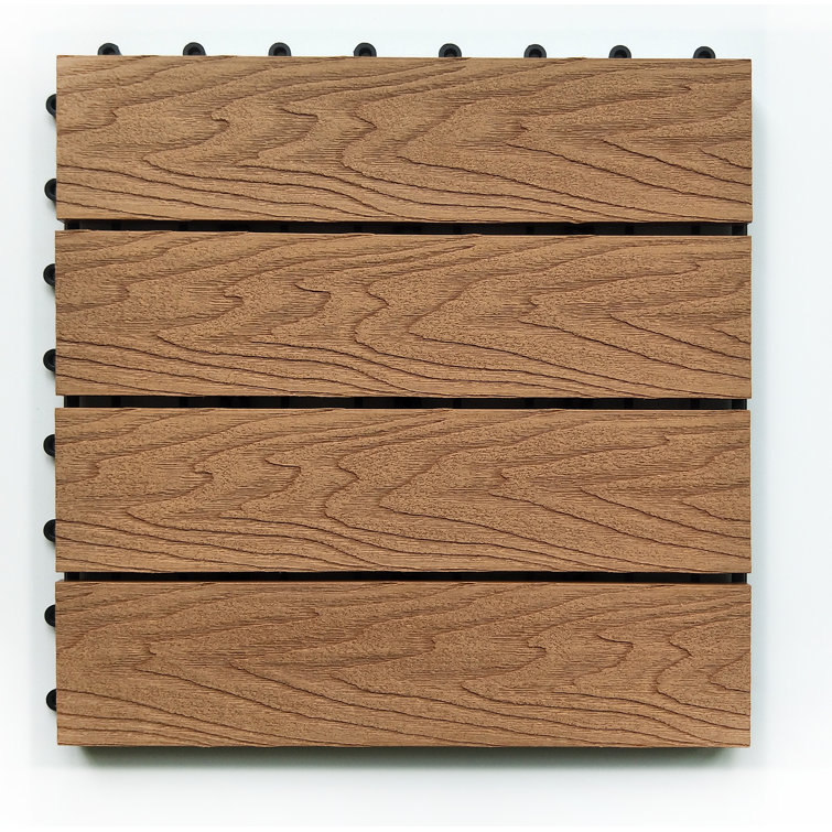 California Oak 12" x 12" Composite Interlocking Deck Tile
