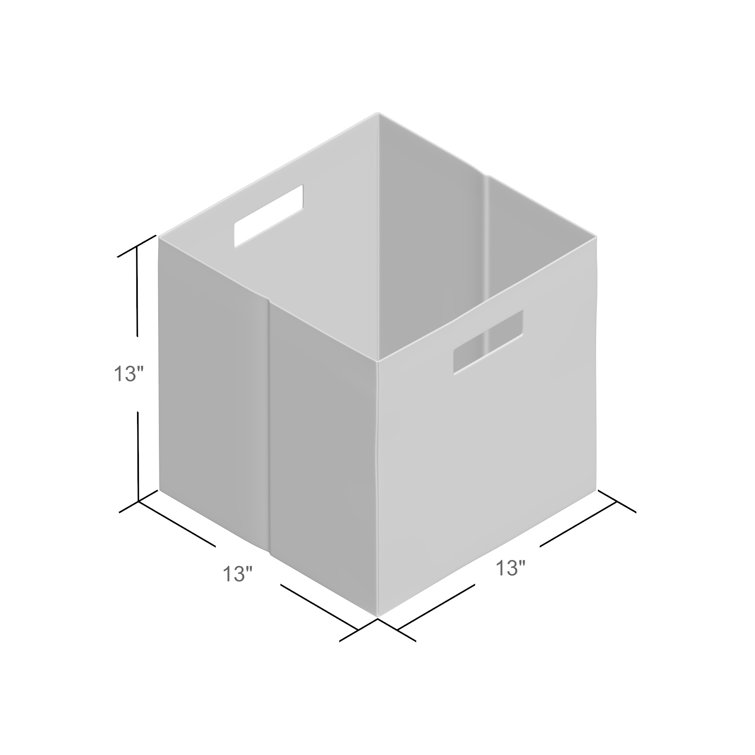 Gray 13 x 13 Inch Decorative Fabric Storage Bin