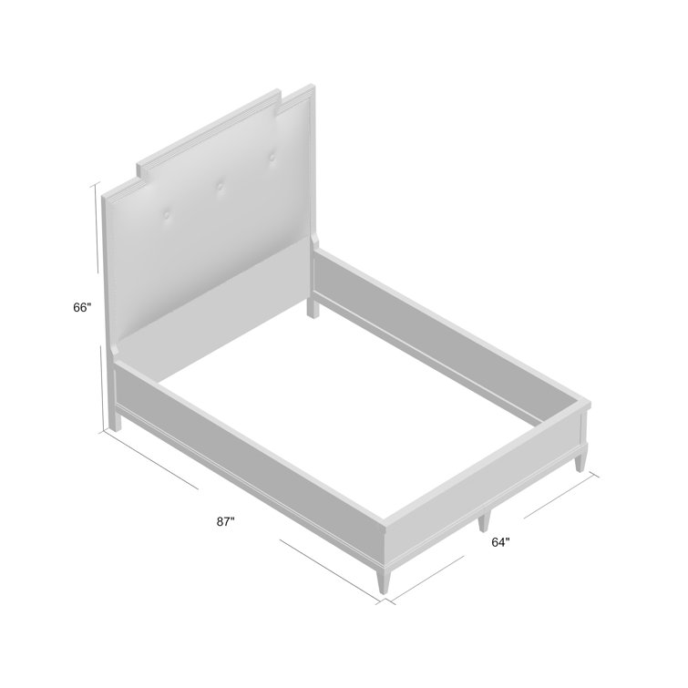 Smoke Gray King Upholstered Panel Bed with Nailhead Trim