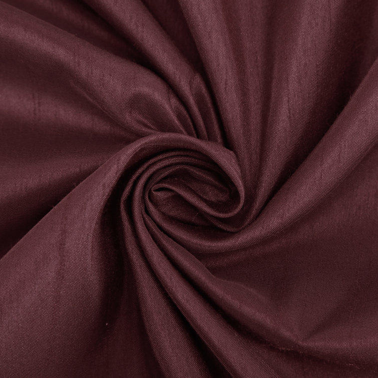 Bordeaux Red Faux Silk Blackout Back Tab Curtain Panel