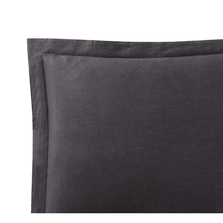 Charcoal King Linen Duvet Cover Set with Shams