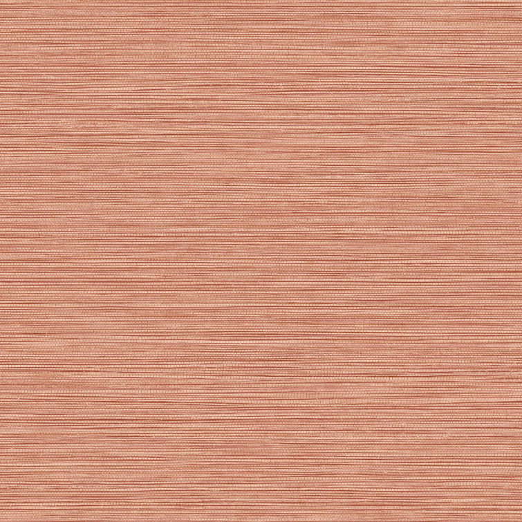 Salmon Embossed Vinyl Grasscloth Wallpaper Roll