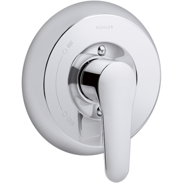 Polished Chrome Wall-Mounted Lever Valve Trim