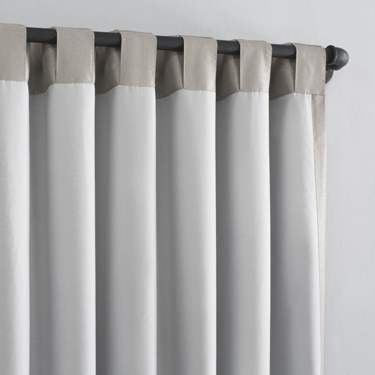 Stone Beige Faux Silk Blackout Curtain Panel, 50" x 63"