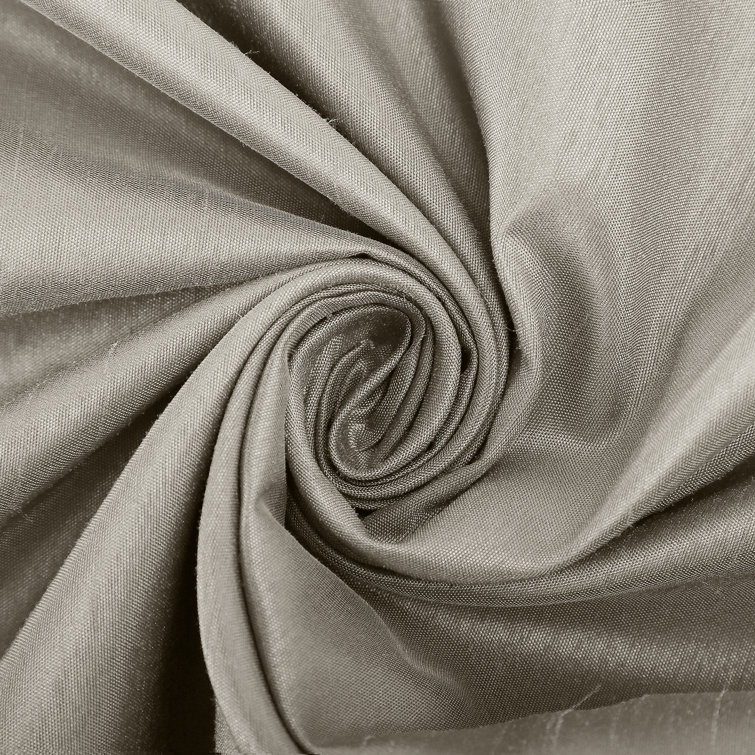 Stone Beige Faux Silk Blackout Curtain Panel, 50" x 63"
