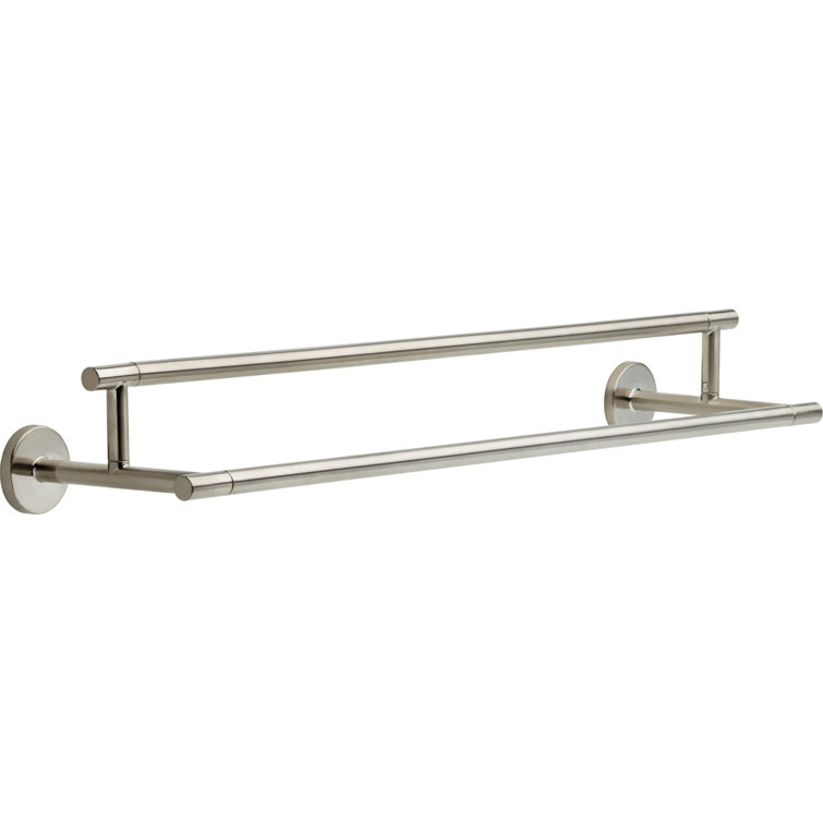 Modern Stainless Steel Double Wall Mount Towel Bar