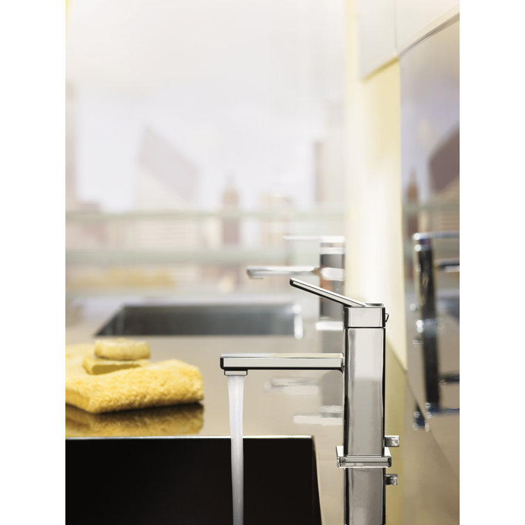 Modern Black Chrome 6'' High Single Hole Brass Bathroom Faucet
