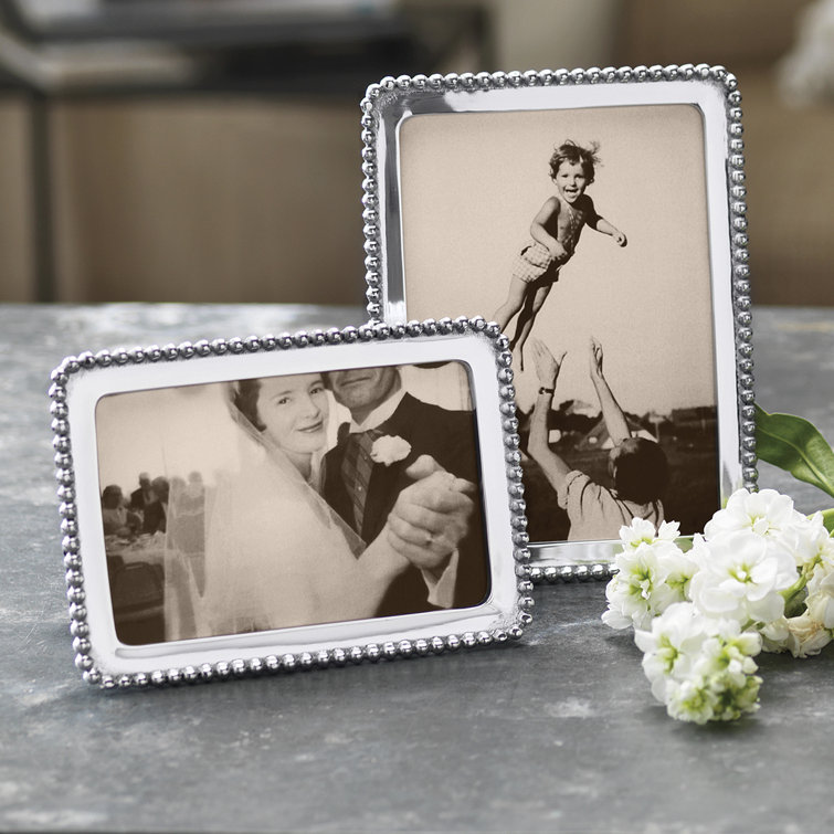 Classic Silver Beaded 5x7 Aluminum Picture Frame