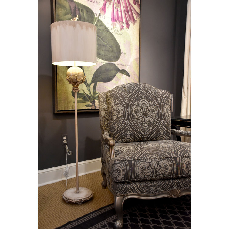 Putty & Silver Leaf Branch-Inspired 64" Nursery Floor Lamp