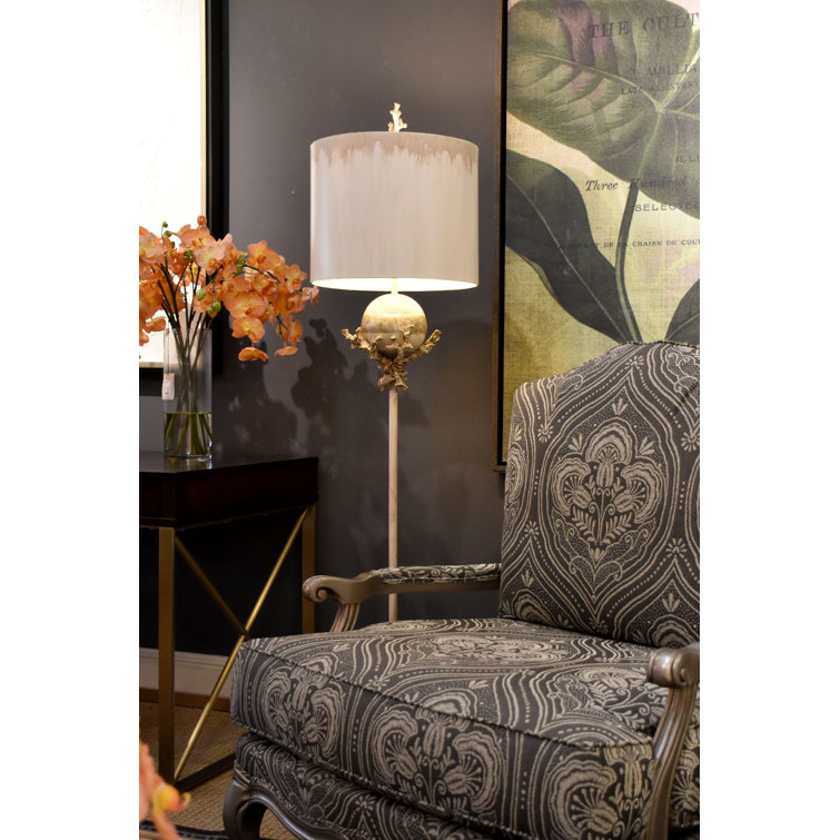 Putty & Silver Leaf Branch-Inspired 64" Nursery Floor Lamp