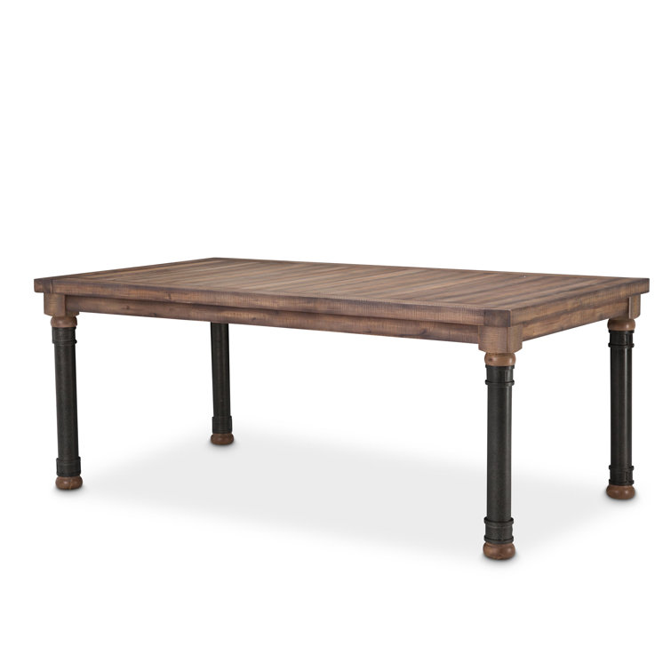 Reclaimed Wood Rustic Extendable Dining Table, 76" Brown